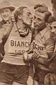 Serse Coppi alla Parigi-Roubaix da lui vinta nel '49, due anni prima della morte